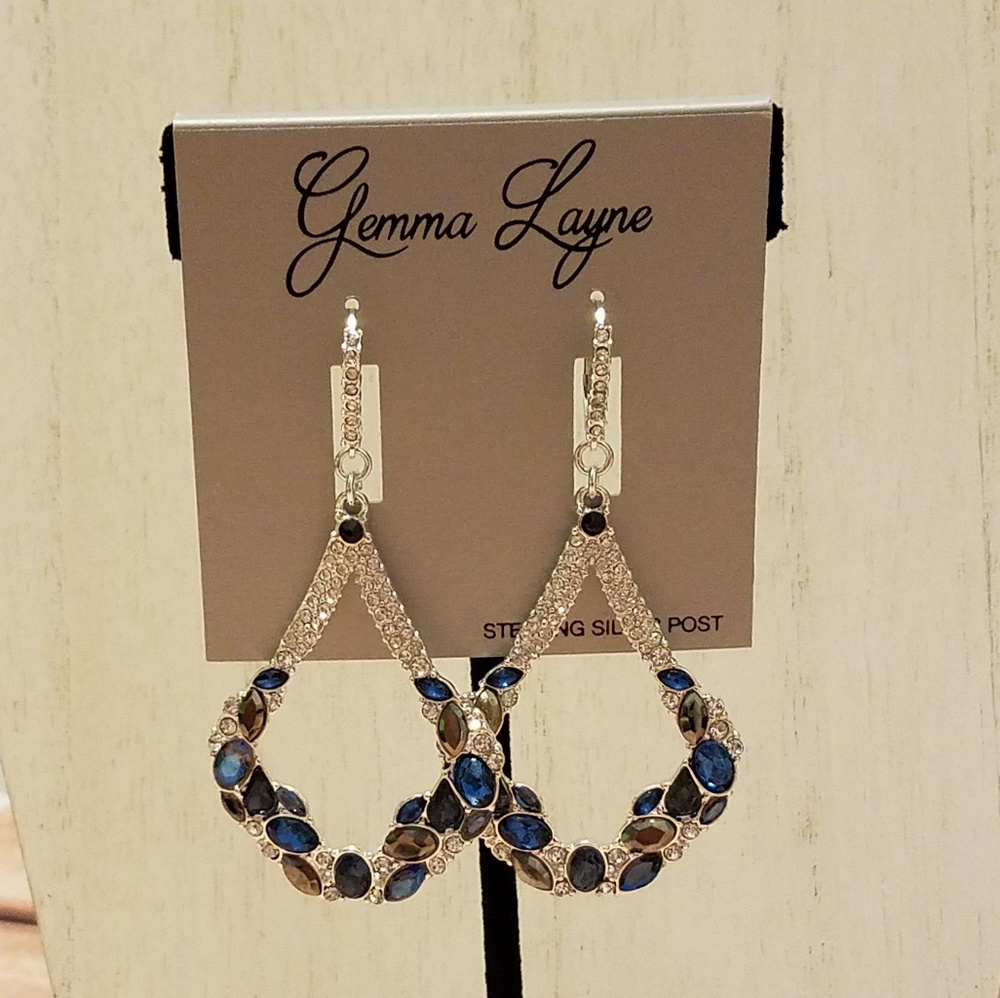 Gemma Layne Large Teardrop Earrings Stirling Silve